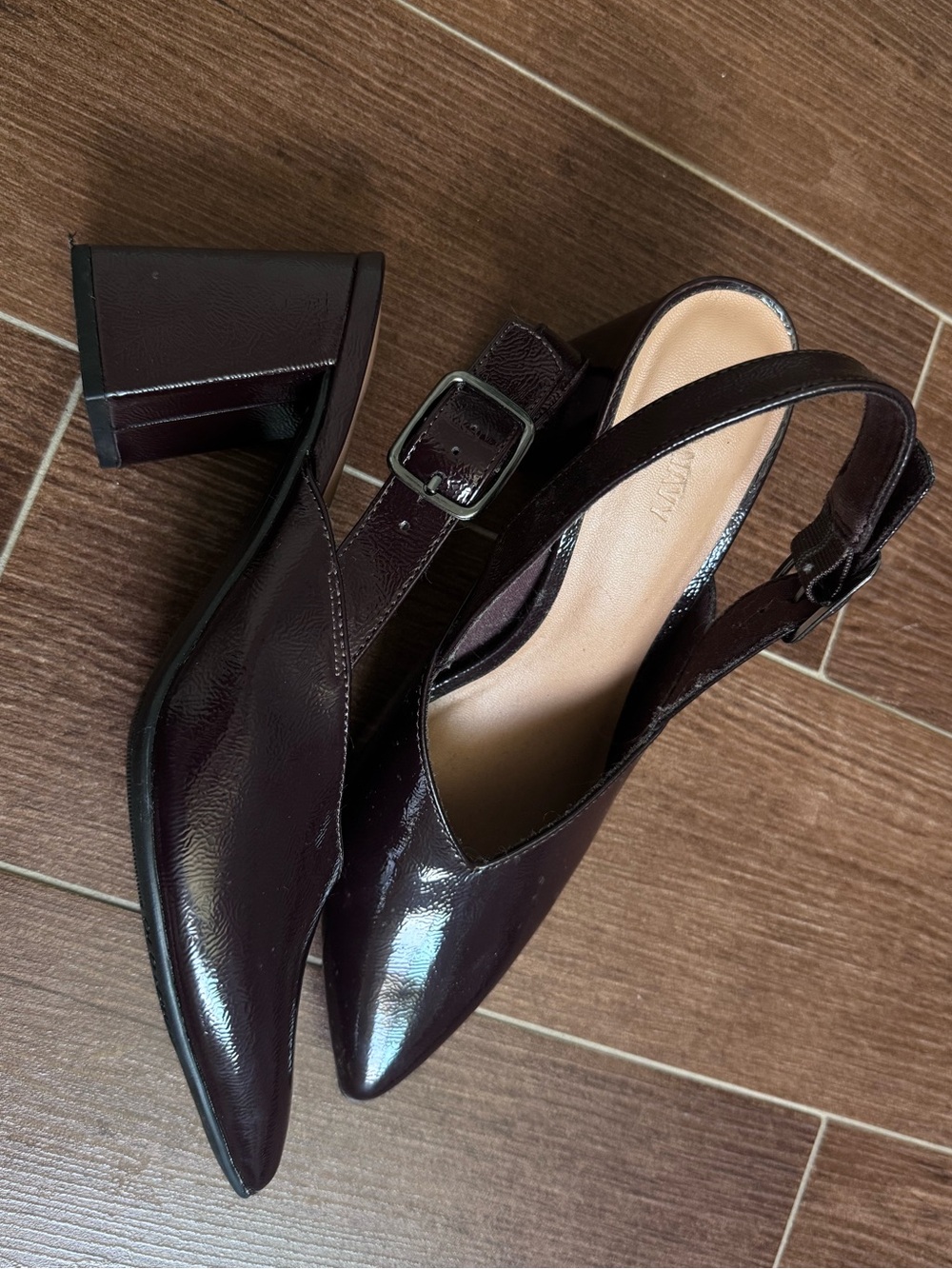 Women's Viral Slingback Block Heel Pumps in Dark Burgundy